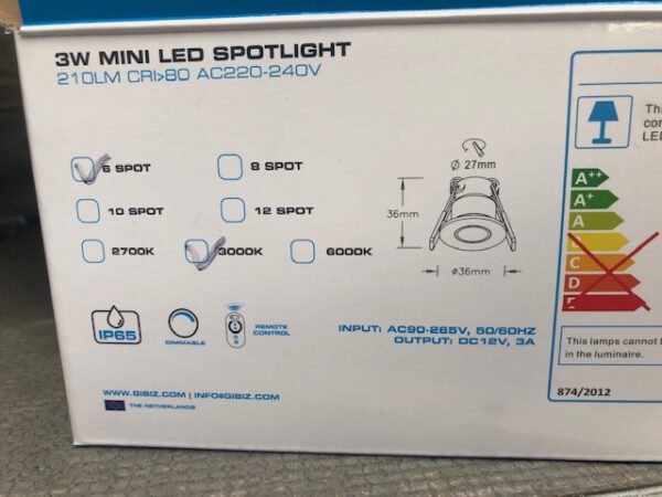 LED Inbouwspots 6 stuks dimbaar met afstandbediening - Afbeelding 5